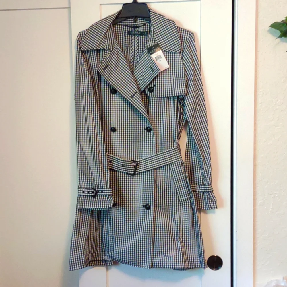 Ralph Lauren Lightweight Checkered Trenchcoat! - Picture 1 of 7